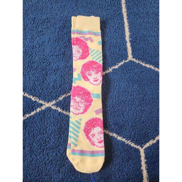 The Golden Girls Unisex Crew Socks Yellow & Pink-One Size - Picture 1 of 2
